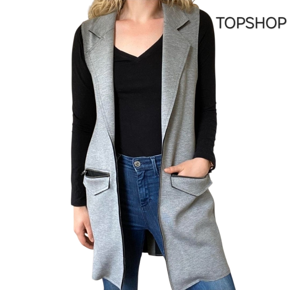 Topshop Gray Sleeveless Vest